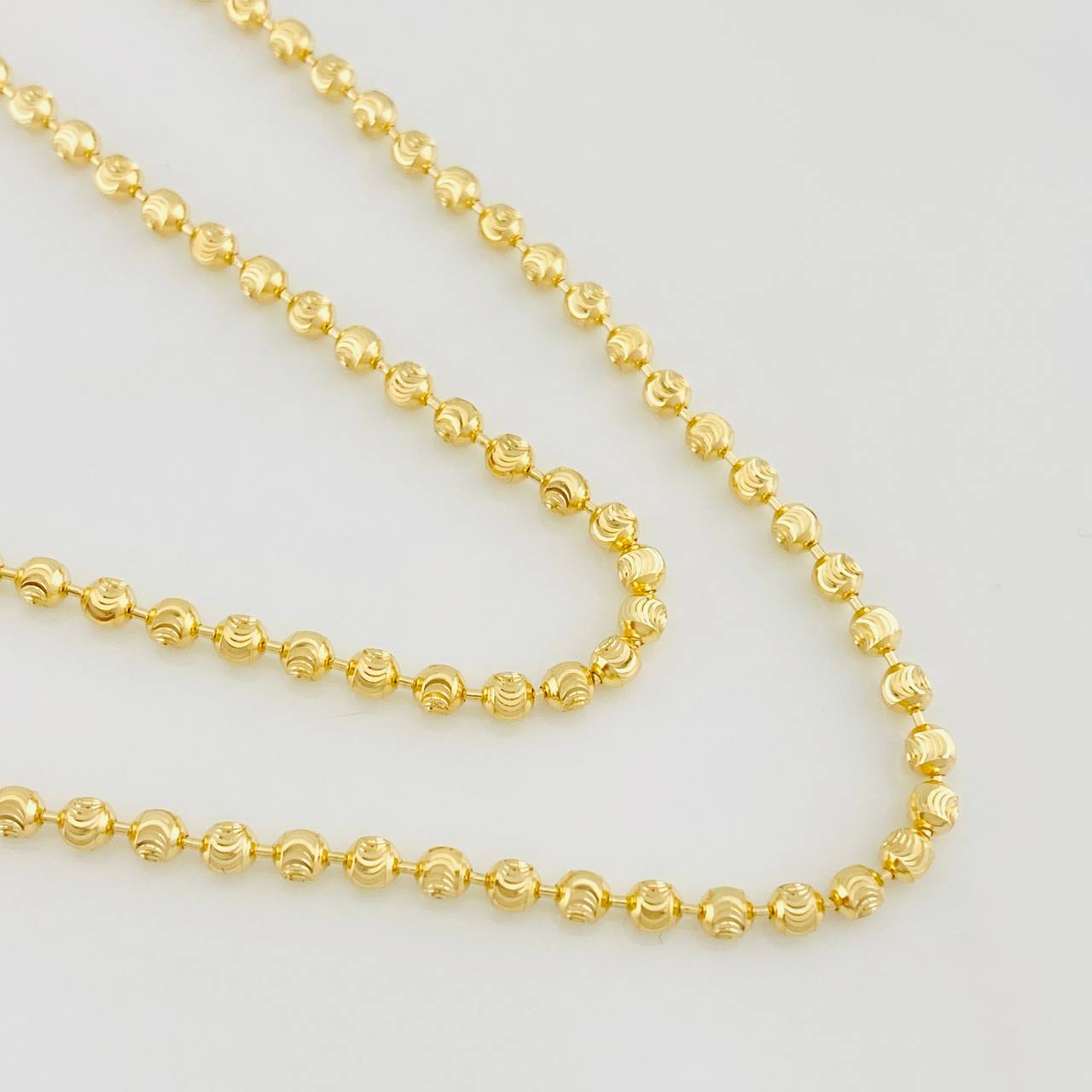 Cadena Militar Media Luna 8.6g / 45cm / 2.4mm Oro Amarillo 18K