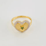Anillo Corazon 2.85g / T7 1/2 Dos Oros Amarillo Blanco 18K