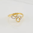 Anillo Corazones 2.2g / T7 3/4 Dos Oros Amarillo Blanco 18K