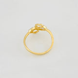 Anillo Corazones 2.2g / T7 3/4 Dos Oros Amarillo Blanco 18K