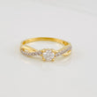 Anillo Solitario Entrelazado 2.1g / T7 1/2 Dos Oros Amarillo Blanco 18K