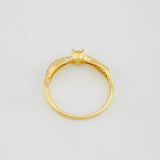 Anillo Solitario Entrelazado 2.1g / T7 1/2 Dos Oros Amarillo Blanco 18K