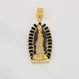 Dije Virgen de Guadalupe 10.35g / 5cm Dos Oros Negro Amarillo 18K