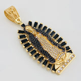 Dije Virgen de Guadalupe 10.35g / 5cm Dos Oros Negro Amarillo 18K
