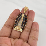 Dije Virgen de Guadalupe 10.35g / 5cm Dos Oros Negro Amarillo 18K