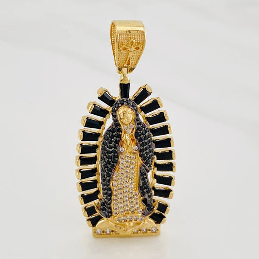 Dije Virgen de Guadalupe 10.35g / 5cm Dos Oros Negro Amarillo 18K