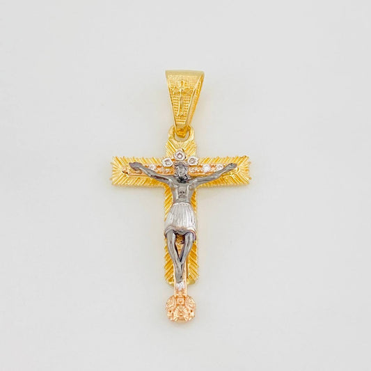 Dije Cruz Cristo 3.2g / 3.5cm Tres Oros 18K