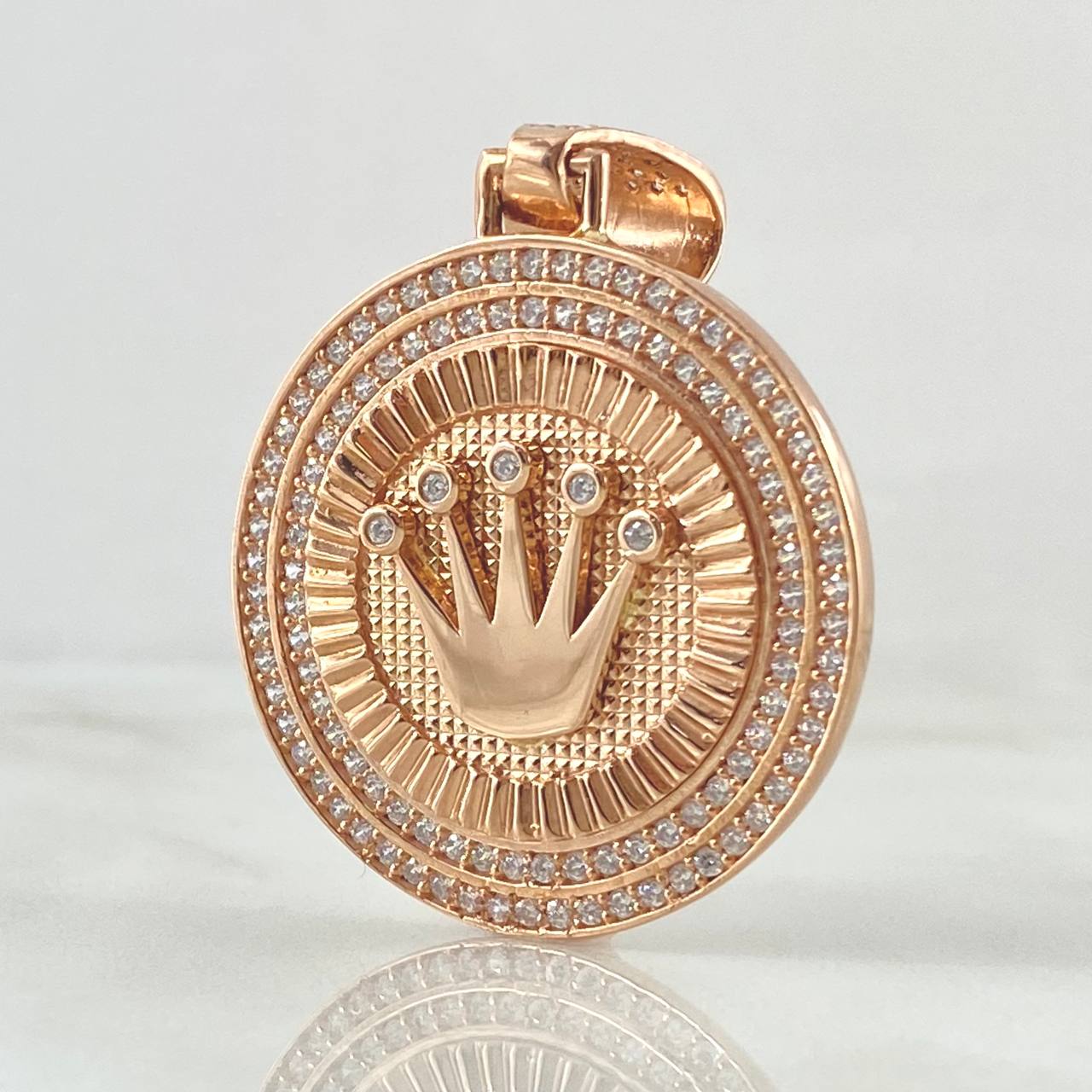 Dije Medalla Corona 10gr / 4cm / Oro 18K