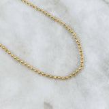 Cadena Militar 17.75gr / 60cm / 3mm Bolas Diamantada Oro Amarillo *