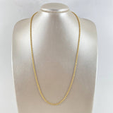 Cadena Militar 17.75gr / 60cm / 3mm Bolas Diamantada Oro Amarillo *