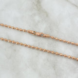 Cadena Militar 21.95gr / 65cm / Bolas Diamantadas Oro Rosa