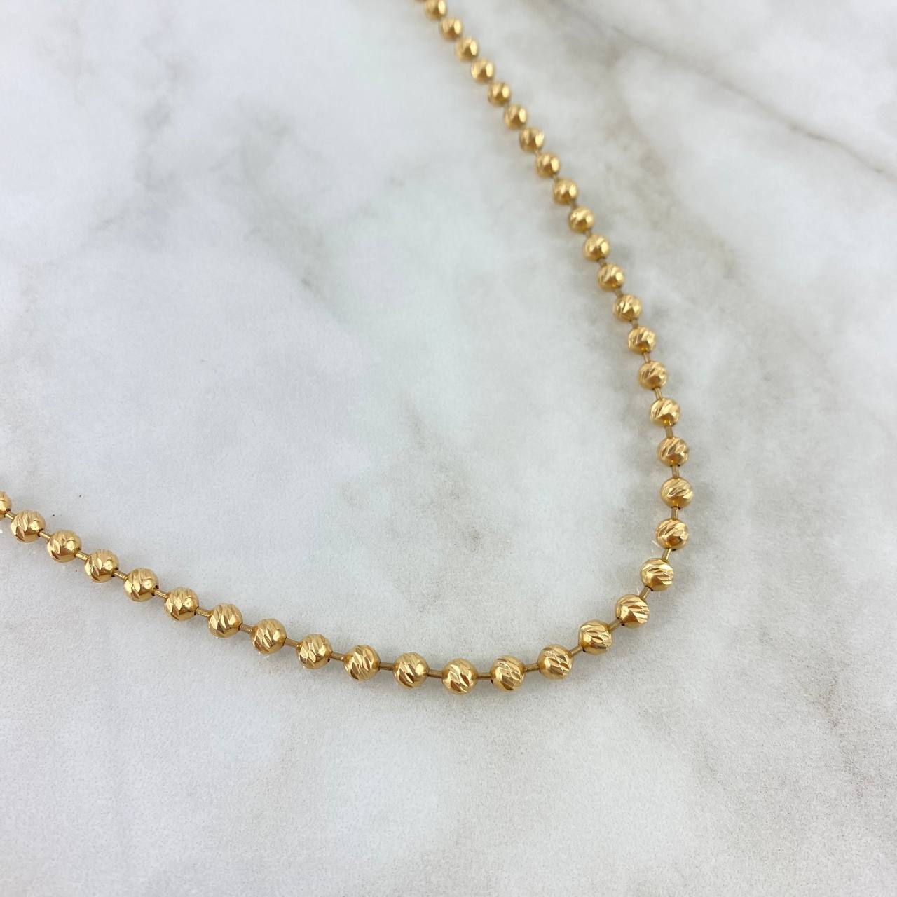 Cadena Militar 27.25gr / 75cm / 4mm Diamantada Oro Amarillo 18K
