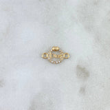 Herraje Circular Corazón Dios 0.6gr / 1.4cm / Circones Blancos Oro Amarillo