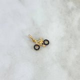 Dije Bicicleta 1gr / 2cm / Circones Negros Oro Amarillo