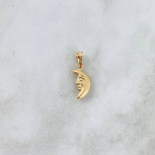 Dije Media Luna Mate 0.5gr / 2.2cm / Troquelada Oro Amarillo