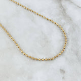 Cadena Militar 22.25gr / 70cm / 3mm Bolas Diamantadas Oro Amarillo ©