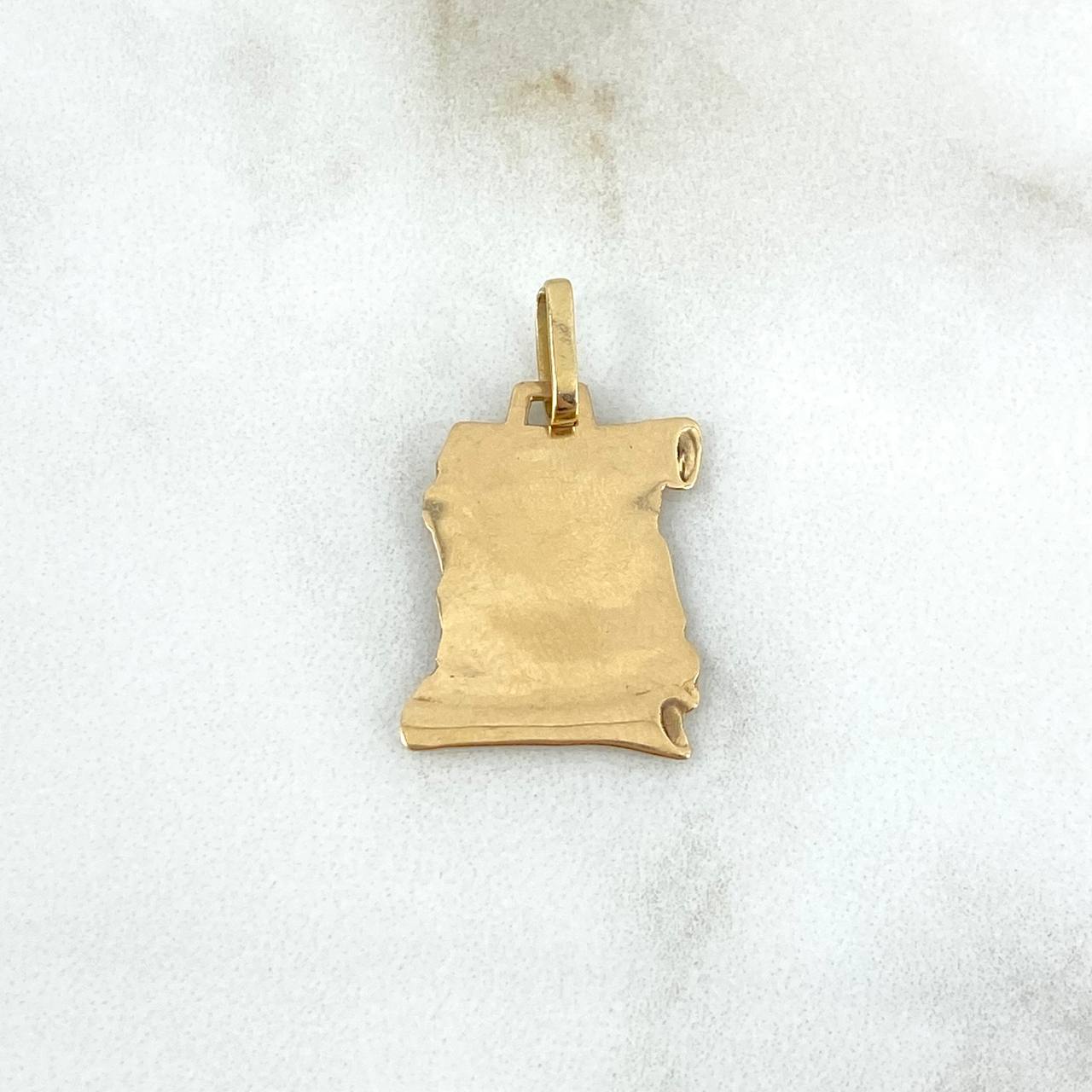 Dije Placa Pergamino 1.7gr / 2.6cm / Lisa Oro Amarillo ©