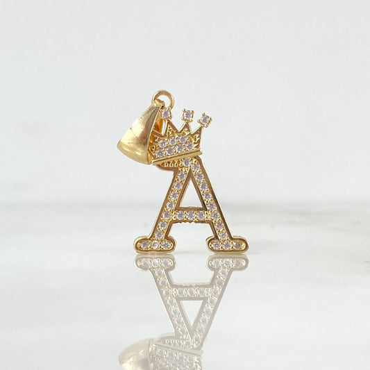 Dije Corona Letra A 1.6gr / 2.5cm / Oro Amarillo 18K