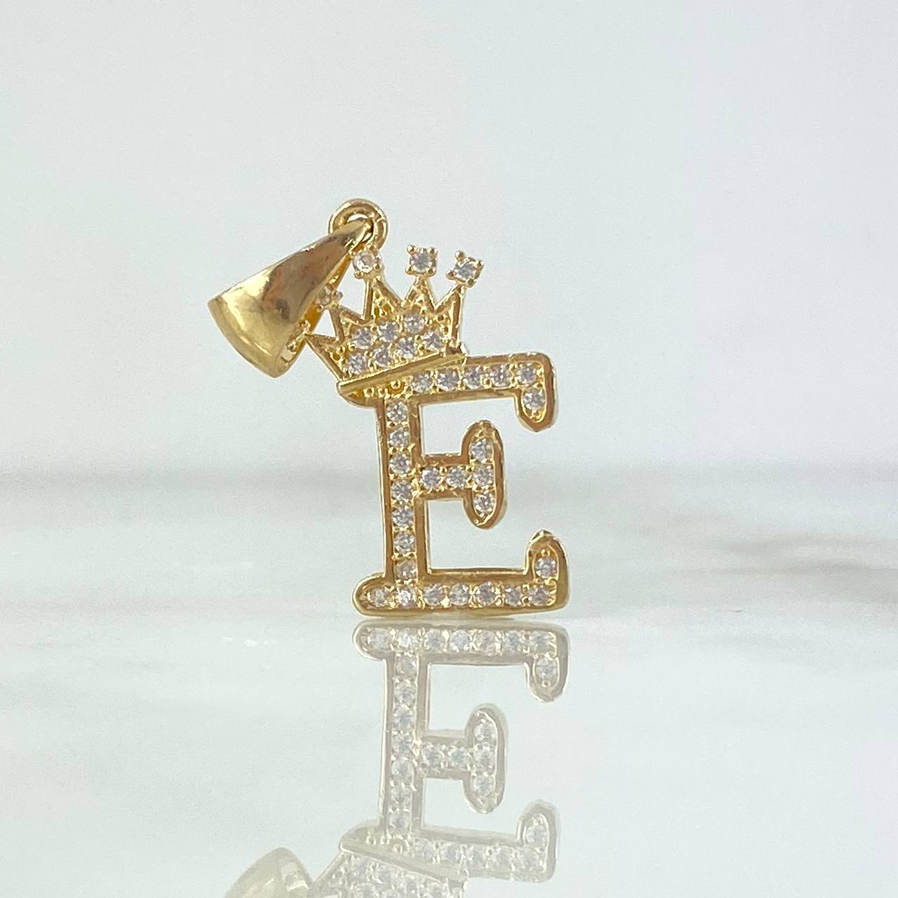 Dije Corona Letra E 1.75gr / 2.5cm / Oro Amarillo 18K