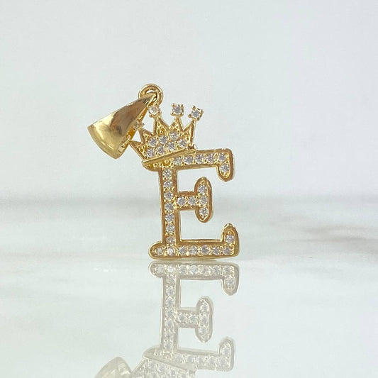 Dije Corona Letra E 1.7gr / 2.5cm / Oro Amarillo 18K