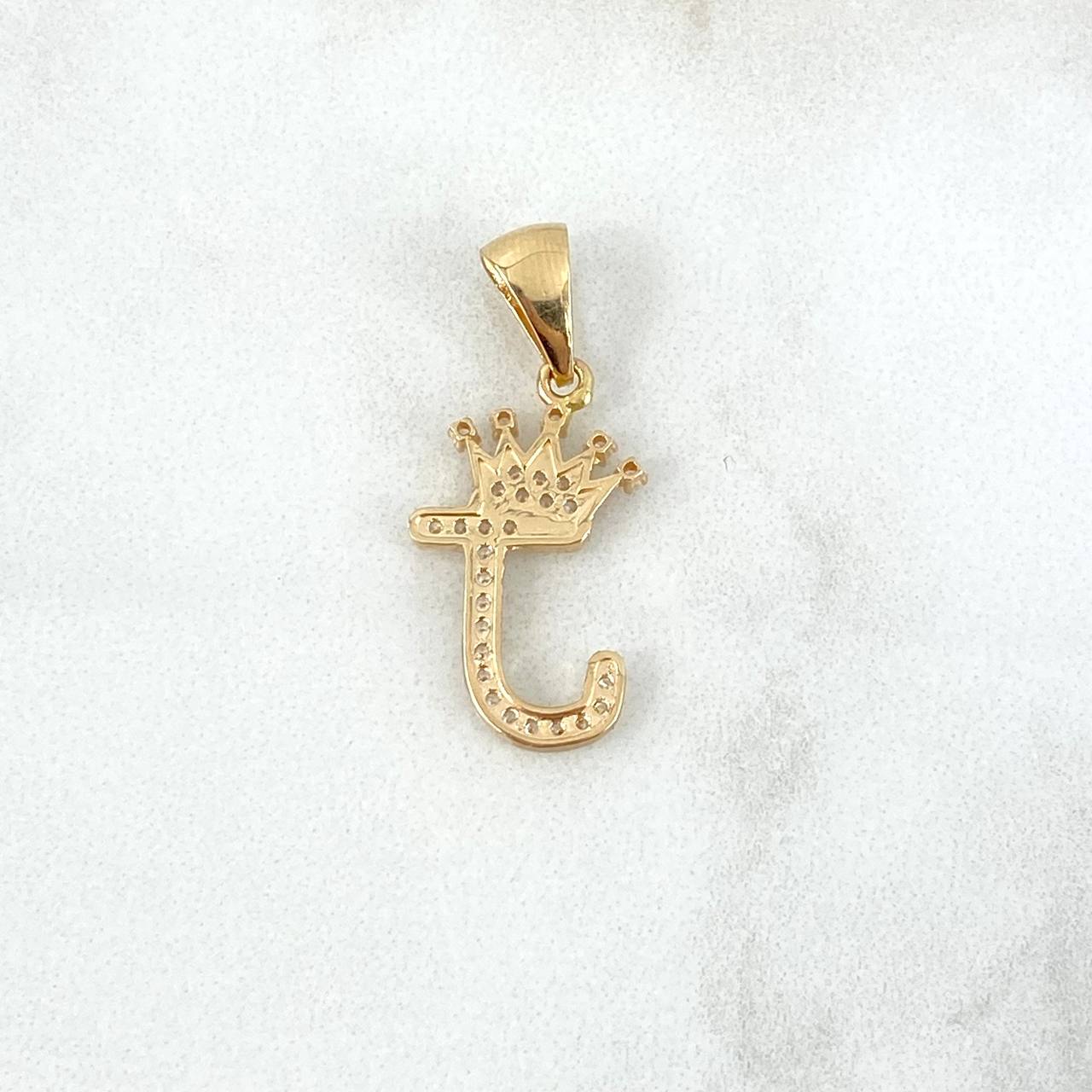 Dije Corona Letra J 1.6gr / 2.5cm / Oro Amarillo 18K