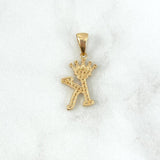 Dije Letra K Corona 1.8gr / 2.6cm / Circones Blancos Oro Amarillo