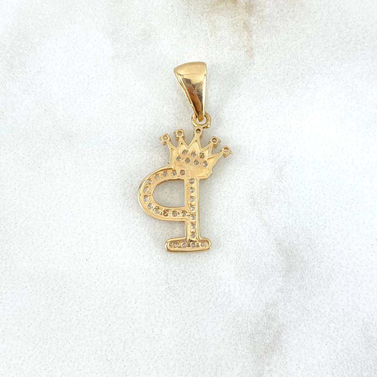 Dije Letra P Corona 1.6gr / 2.5cm / Oro 18K *