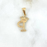 Dije Letra P Corona 1.6gr / 2.5cm / Oro 18K *