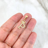 Dije Letra P Corona 1.6gr / 2.5cm / Oro 18K *