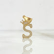 Dije Letra S Corona 1.55gr / 2.6cm / Circones Blancos Oro Amarillo