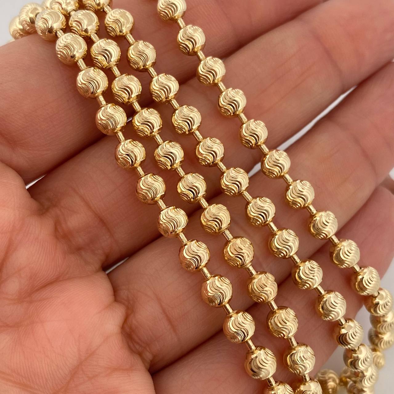 Cadena Militar Media Luna 23.35gr / 62cm / 5mm Oro Amarillo Nac.Esp. 18K $