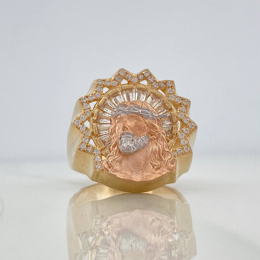 Anillo Rostro Cristo 11.6gr / T10 1/4 / Tres Oros 18K