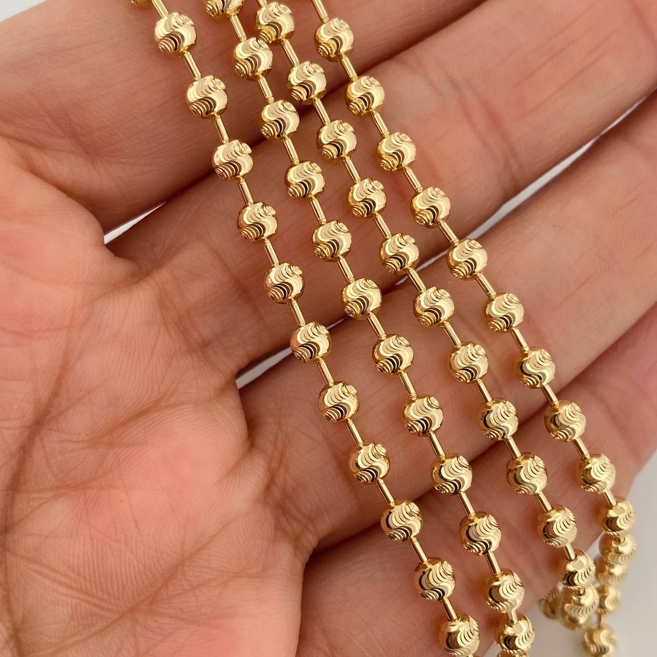 Cadena Militar Media Luna 13.25gr / 56cm / 4mm Oro Amarillo Nac.Esp. 18K $
