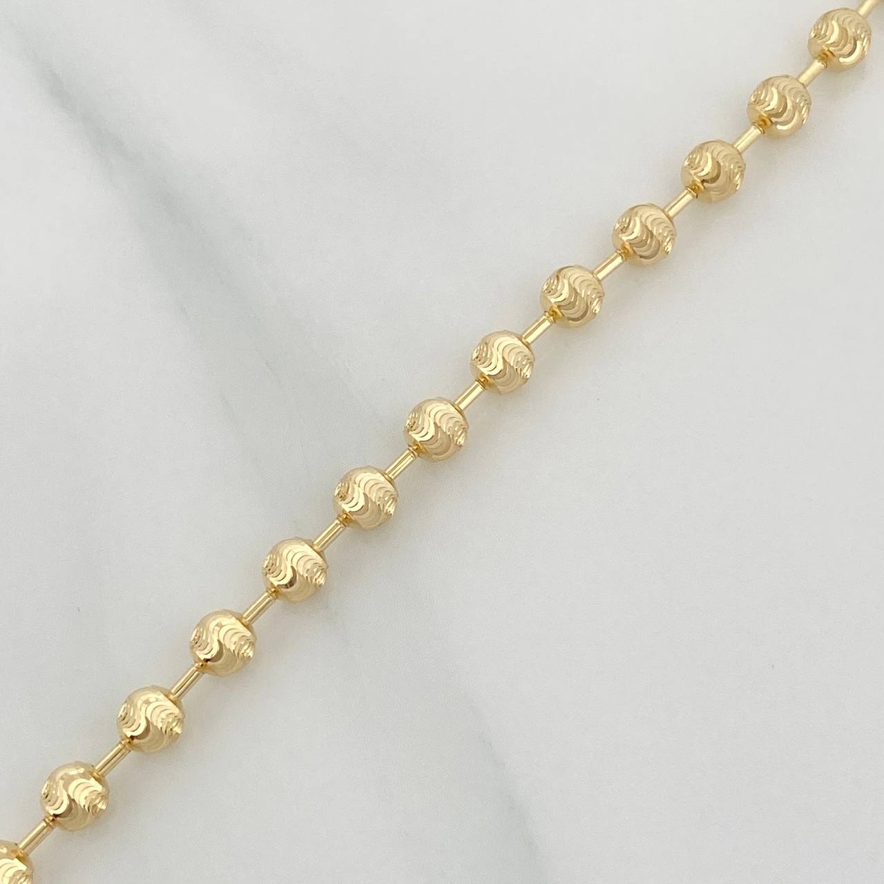 Cadena Militar Media Luna 13.25gr / 56cm / 4mm Oro Amarillo Nac.Esp. 18K $