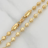 Cadena Militar Media Luna 14.8gr / 61cm / 4mm Oro Amarillo Nac.Esp. 18K $