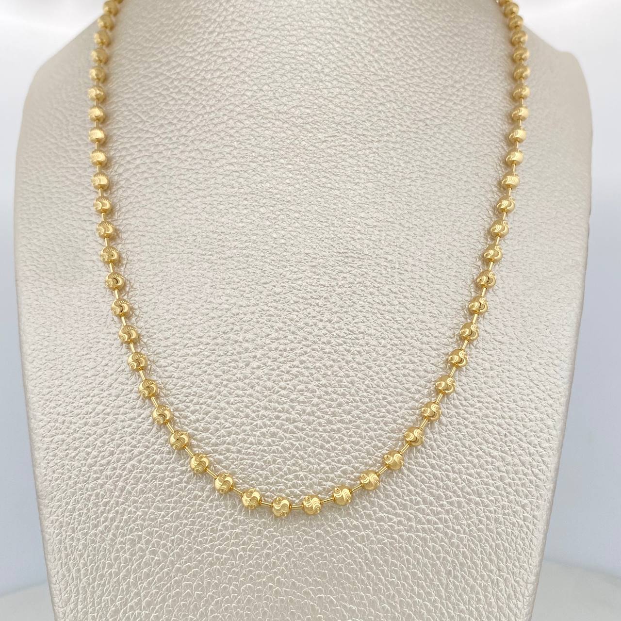 Cadena Militar Media Luna 15gr / 61cm / 4mm Oro Amarillo Nac.Esp. 18K $