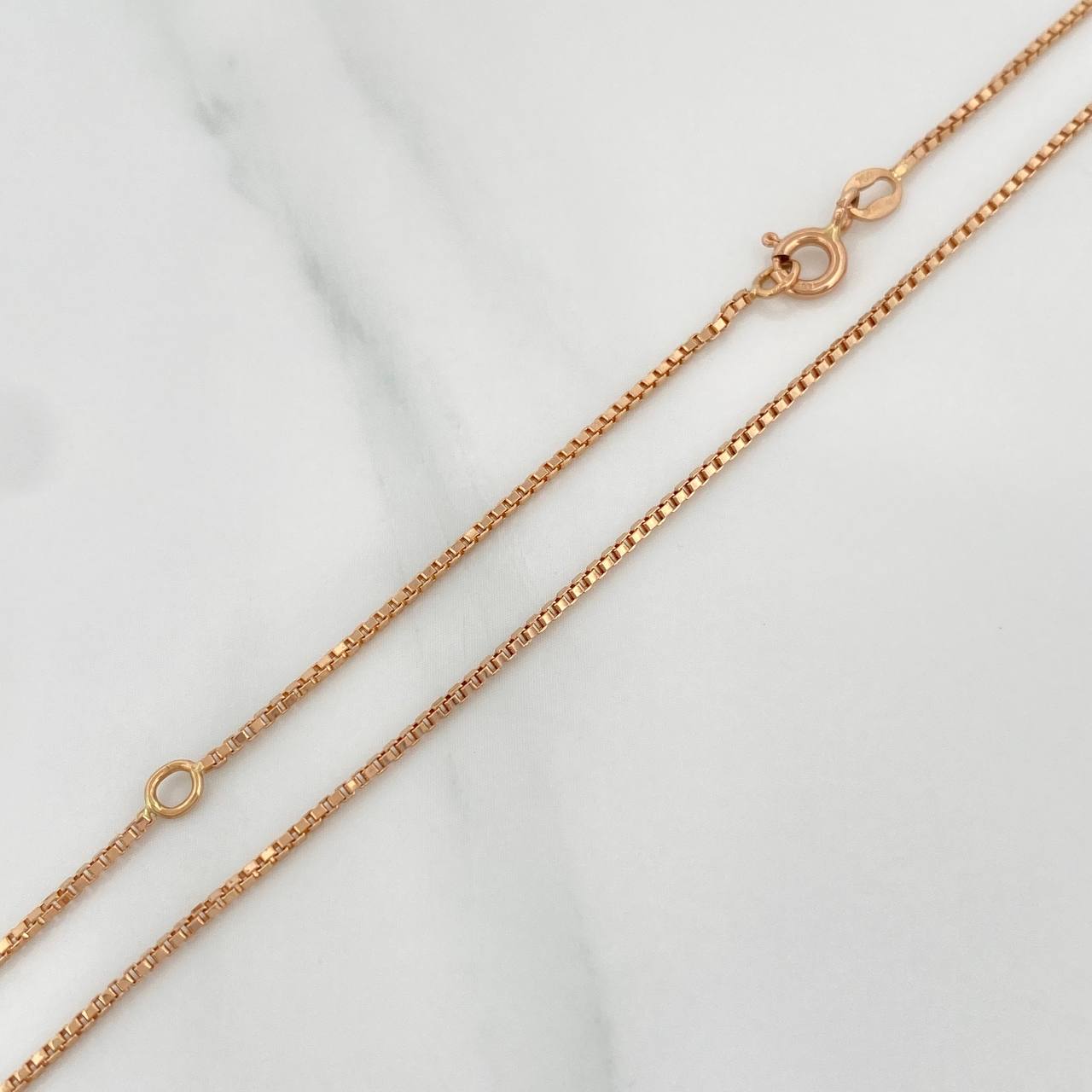 Cadena Veneciana 4.2gr / 47cm-52.5cm / 1.15mm Oro Rosa +3 18K $