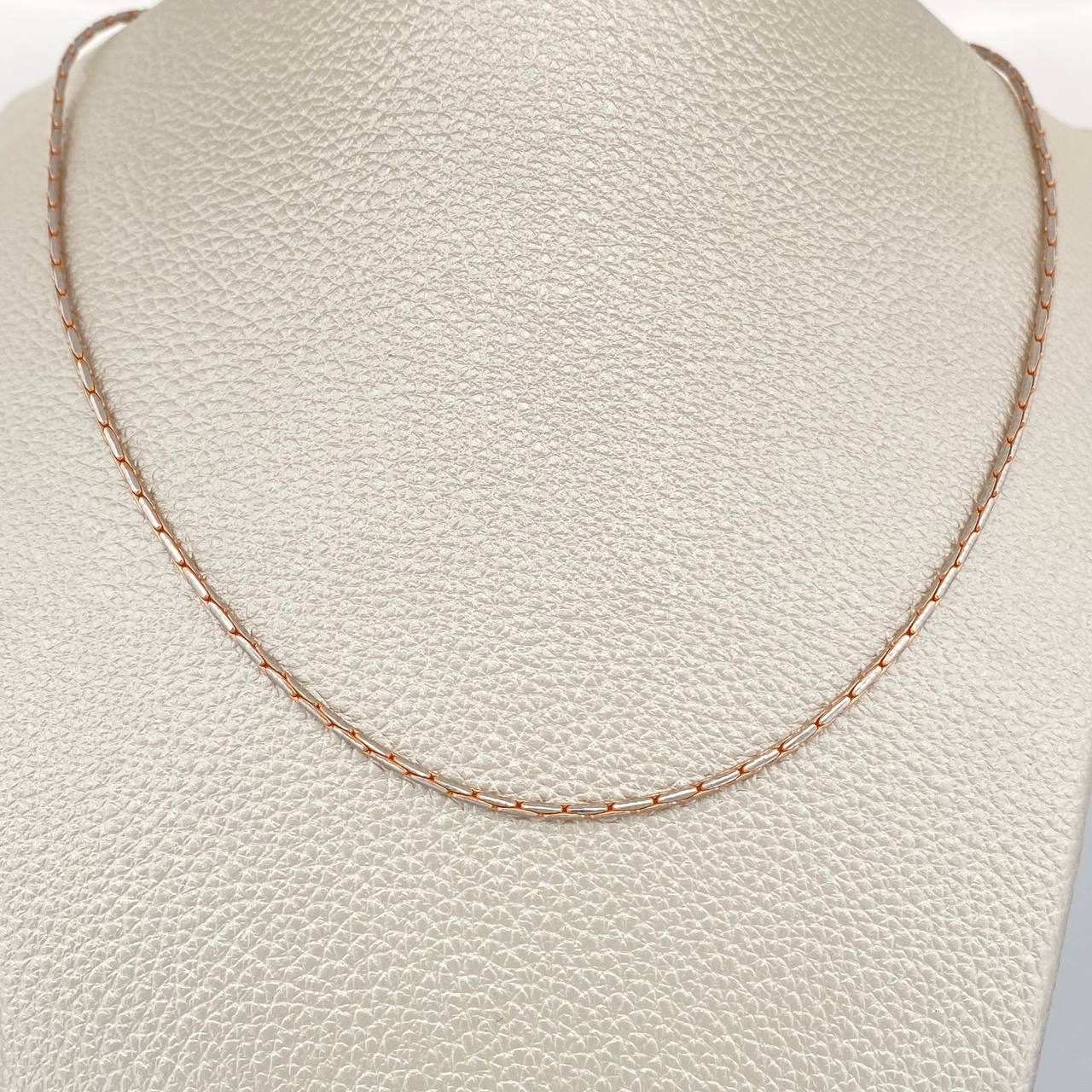 Cadena Cardano 5.75gr / 60.6cm / 1mm Dos Oros Blanco Rosa +4 18K %