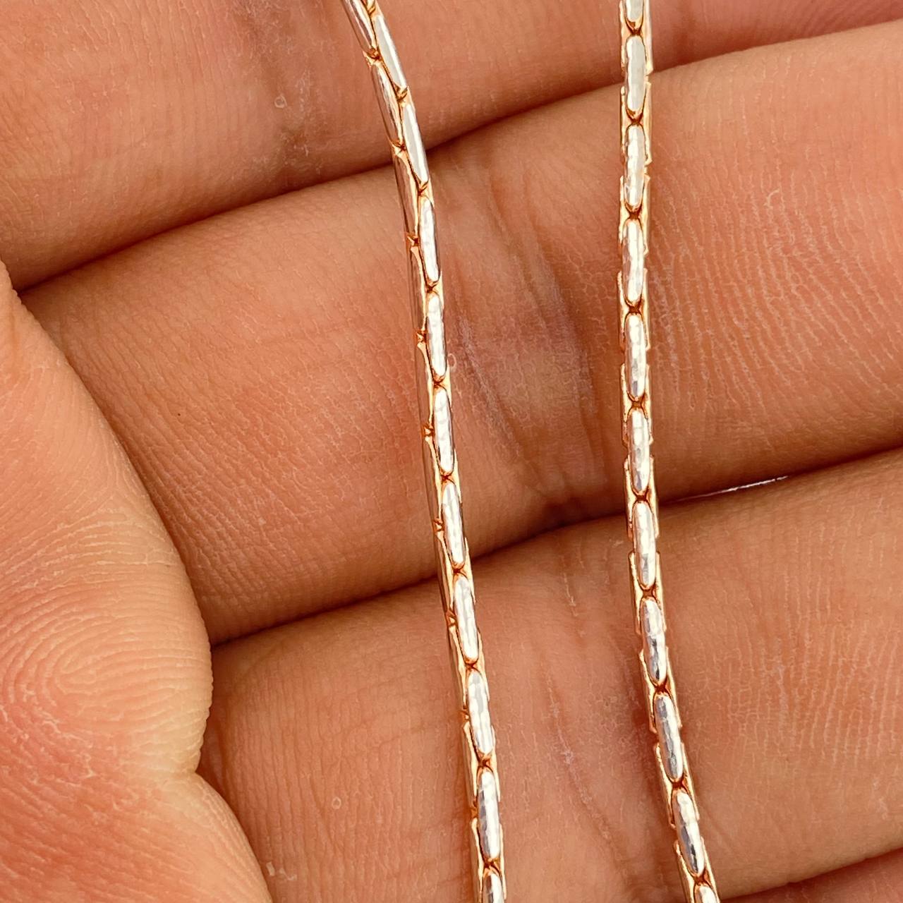 Cadena Cardano 5.75gr / 60.6cm / 1mm Dos Oros Blanco Rosa +4 18K %