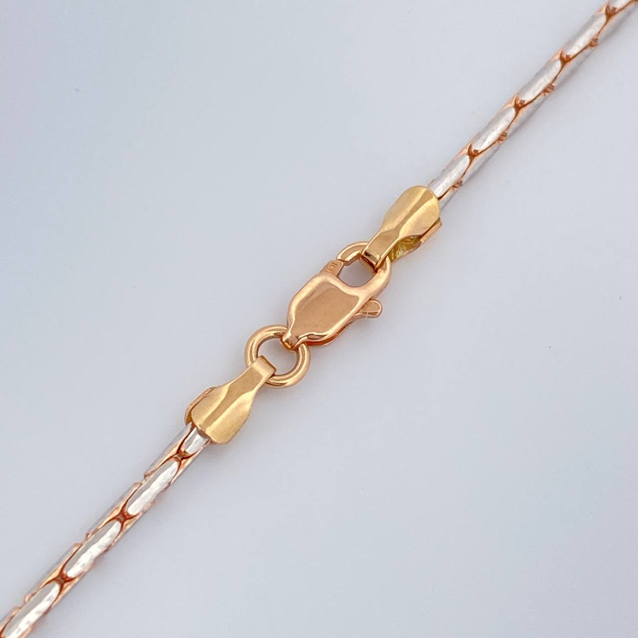 Cadena Cardano 5.75gr / 60.6cm / 1mm Dos Oros Blanco Rosa +4 18K %