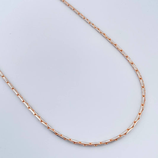 Cadena Cardano 15.25gr / 60.5cm / 1.35mm Dos Oros Blanco Rosa +4 18K &