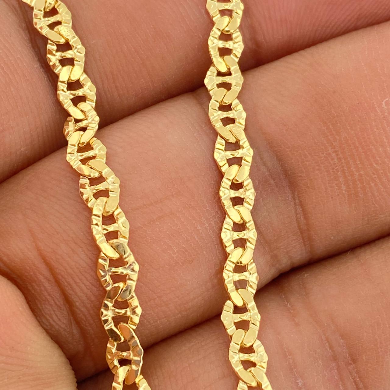 Cadena Escalera Plana 6.9gr / 60.5cm / 3.15mm Oro Amarillo +3 18K &