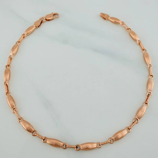 Pulso Rustico Capullo 3.9gr / 21.6cm / 3.31mm Oro Rosa 18K