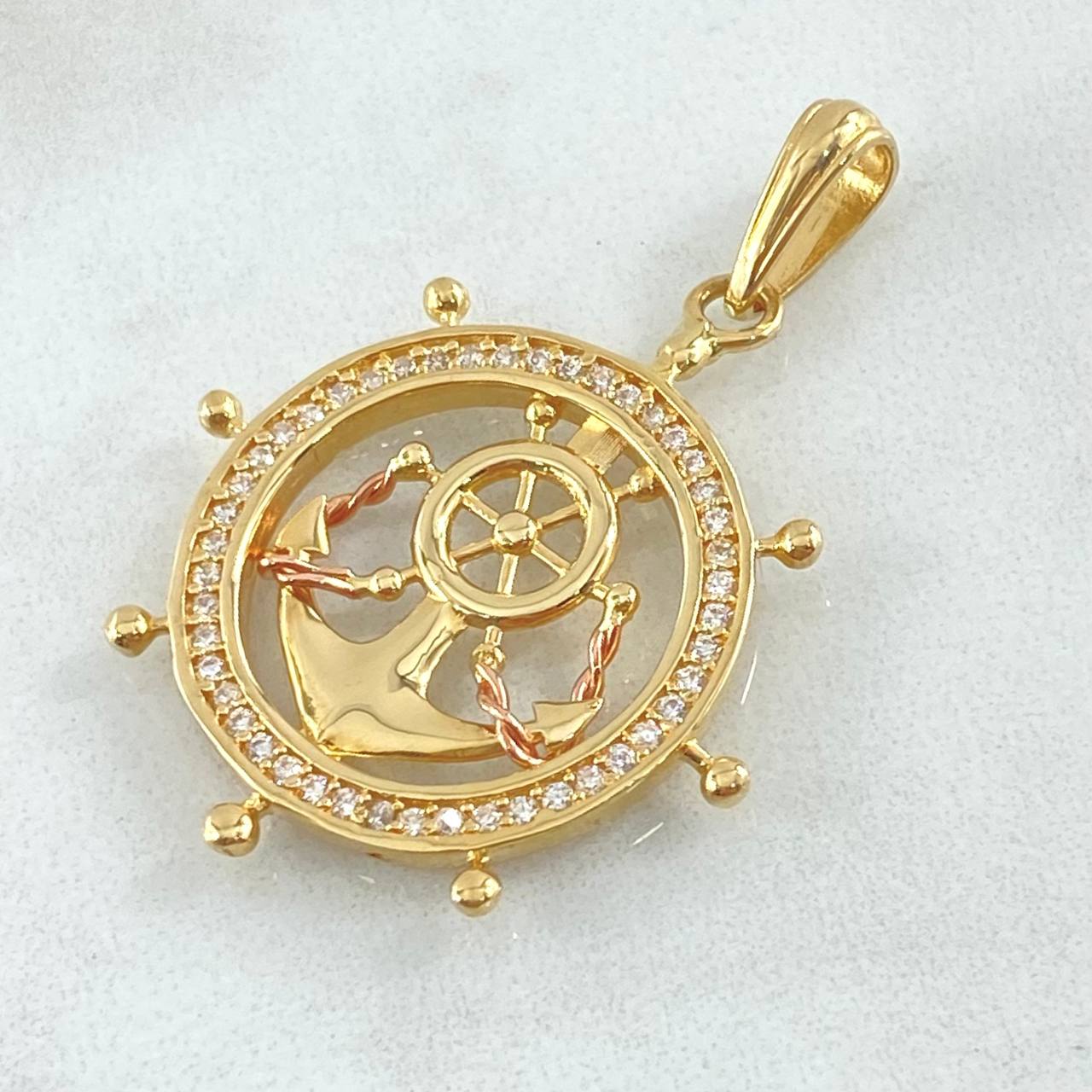Dije Circulo Ancla Timon 6.35gr / 4cm / Oro 18K