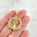 Dije Circulo Ancla Timon 6.35gr / 4cm / Oro 18K