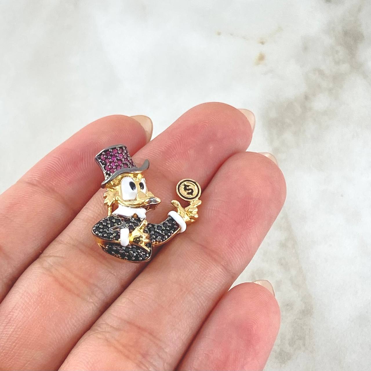 Herraje Pato Inspirado 4.5gr / 2cm / Oro 18K