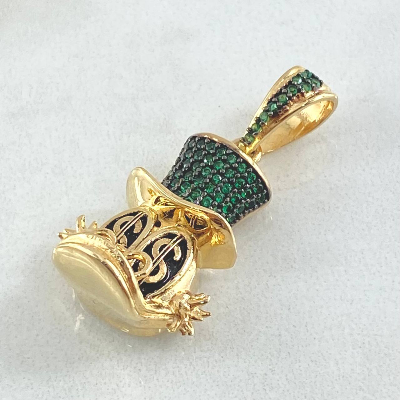 Dije Cara Pato Dinero 6.5gr / 3cm / Oro 18K *