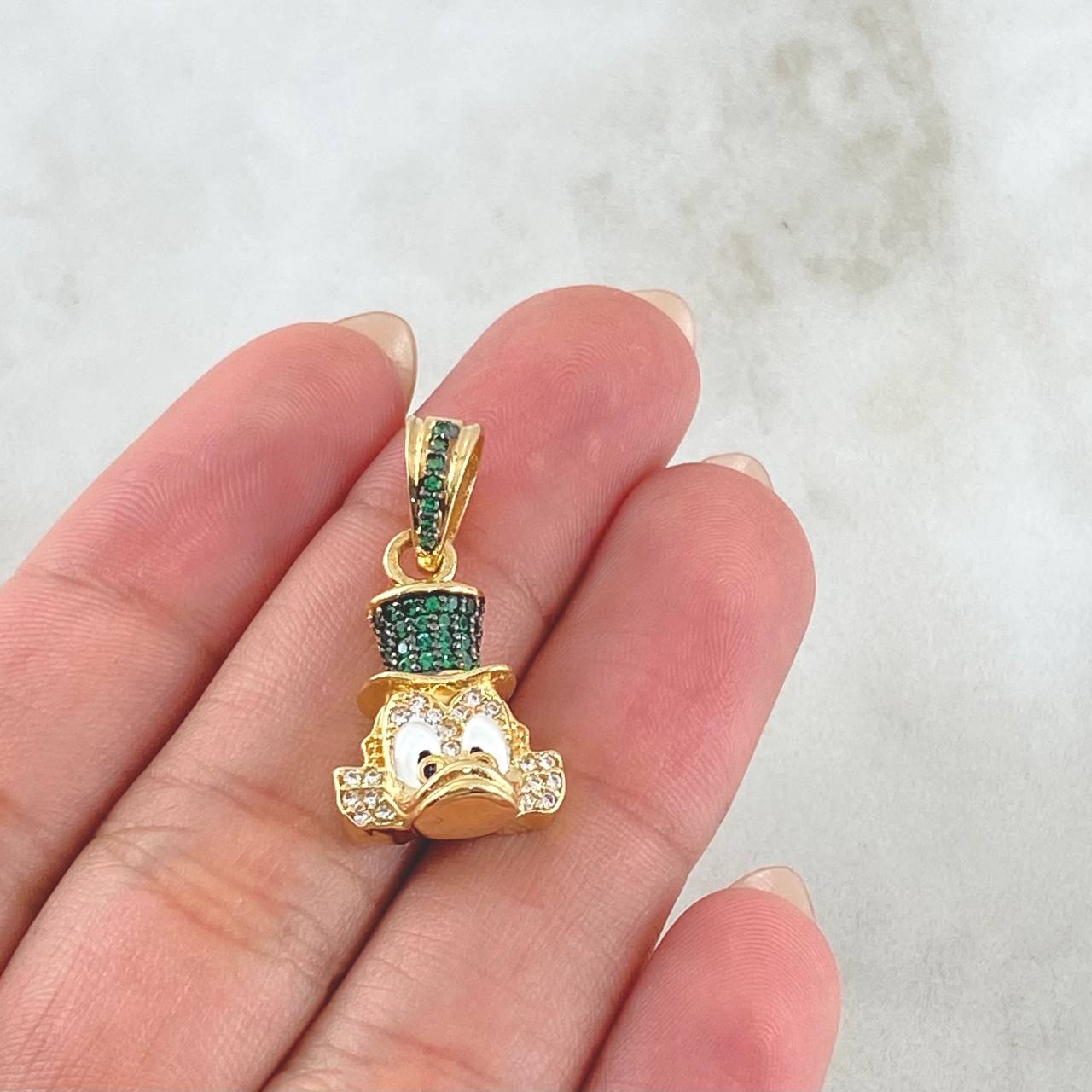 Dije Cara Pato Dinero 4.65gr / 2.5cm / Oro 18K *