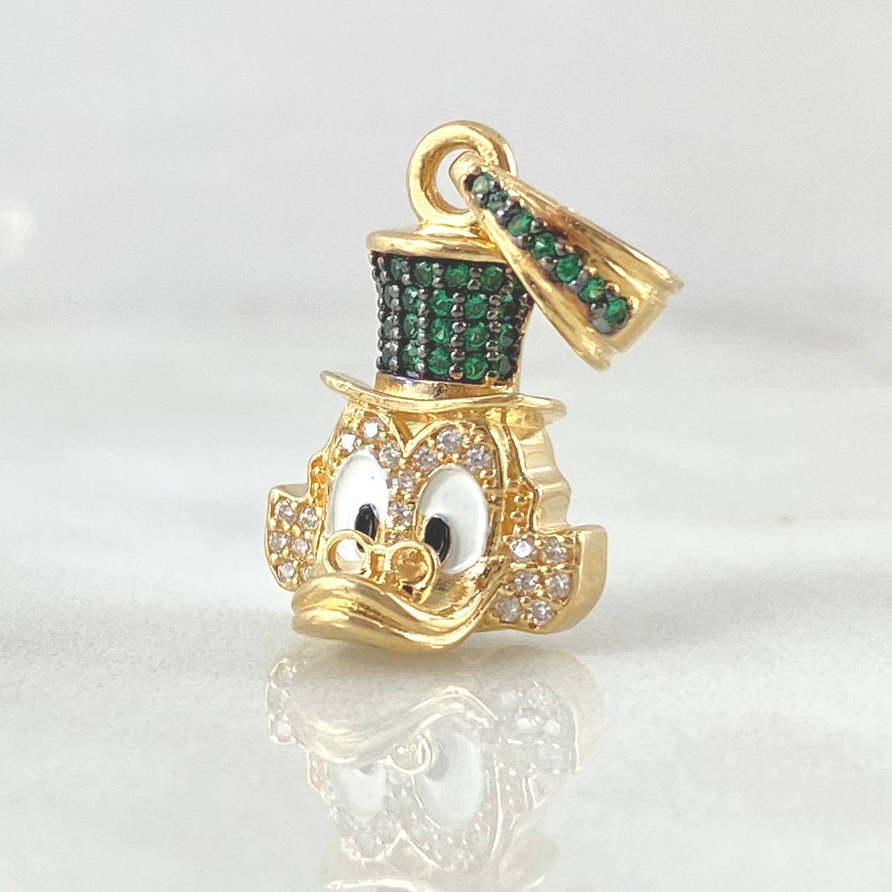 Dije Cara Pato Dinero 4.65gr / 2.5cm / Oro 18K *
