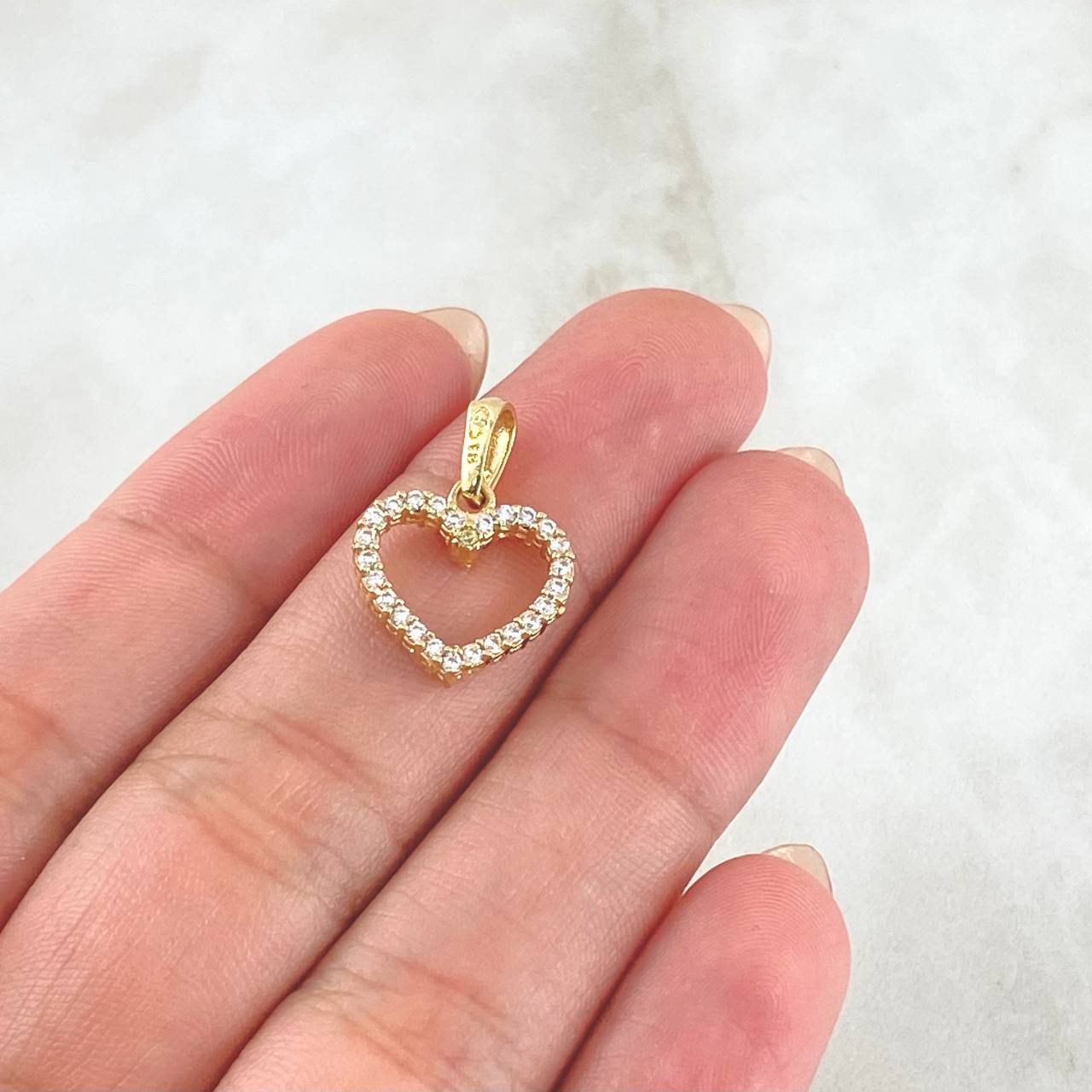 Dije Corazón Doble Faz 1.5gr / 2cm / Oro 18K